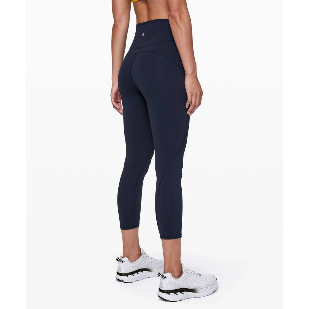 Lululemon In Movement Crop 23" Everlux High Rise True Navy Sz 6